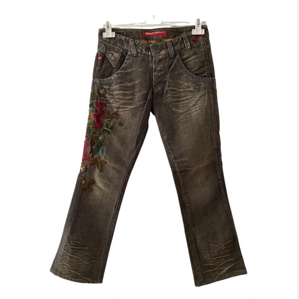 Crazy cool Vintage Miss Sixty jeans with embroidery / patchwork